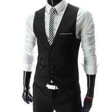 Laden Sie das Bild in den Galerie-Viewer, 2019 New Arrival Dress Vests For Men Slim Fit Mens Suit Vest Male Waistcoat Gilet Homme Casual Sleeveless Formal Business Jacket