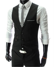 Laden Sie das Bild in den Galerie-Viewer, 2019 New Arrival Dress Vests For Men Slim Fit Mens Suit Vest Male Waistcoat Gilet Homme Casual Sleeveless Formal Business Jacket