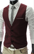 Laden Sie das Bild in den Galerie-Viewer, 2019 New Arrival Dress Vests For Men Slim Fit Mens Suit Vest Male Waistcoat Gilet Homme Casual Sleeveless Formal Business Jacket