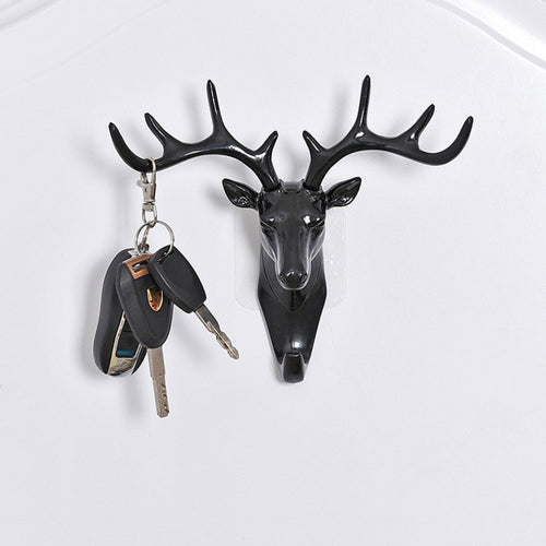 Wall Hanging Hook Vintage Deer Head Antlers for Hanging Clothes Hat Scarf Key Deer Horns Hanger Rack Wall Decoration