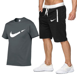 T Shirt+Shorts Sets Men Letter Printed Summer Suits Casual Tshirt Men Tracksuits Brand Clothing Streetwwar Tops Tees Set Male