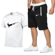 Laden Sie das Bild in den Galerie-Viewer, Summer new Sale Men&#39;s Sets T Shirts+Shorts Two Pieces Sets Casual Tracksuit 2019 Tide brand Tshirt Gyms Fitness Sportswears set