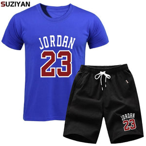 Men Sets Summer T-Shirt Men's Suits Lastest 2019 Fashion Short Sleeve T-Shirt Set Jordan23 Tee Shirts Hipster Cool Tops+Shorts