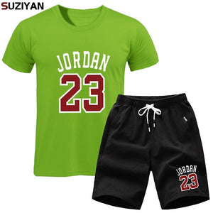 Men Sets Summer T-Shirt Men's Suits Lastest 2019 Fashion Short Sleeve T-Shirt Set Jordan23 Tee Shirts Hipster Cool Tops+Shorts