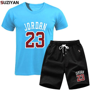 Men Sets Summer T-Shirt Men's Suits Lastest 2019 Fashion Short Sleeve T-Shirt Set Jordan23 Tee Shirts Hipster Cool Tops+Shorts