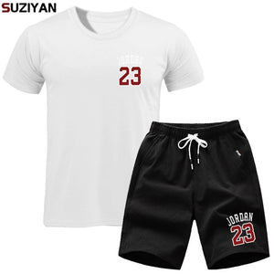 Men Sets Summer T-Shirt Men's Suits Lastest 2019 Fashion Short Sleeve T-Shirt Set Jordan23 Tee Shirts Hipster Cool Tops+Shorts