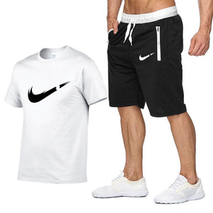 T Shirt+Shorts Sets Men Letter Printed Summer Suits Casual Tshirt Men Tracksuits Brand Clothing Streetwwar Tops Tees Set Male