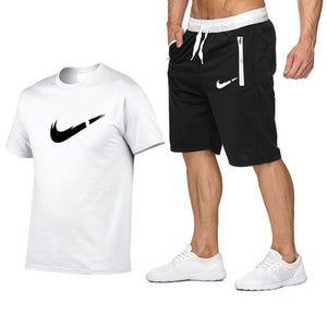 2019 Summer Hot Sale Men's Sets T Shirts+shorts Two Pieces Sets Casual Tracksuit new Male Casual Tshirt Fitness trousers men Set