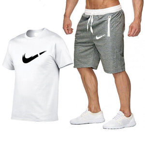 2019 Summer Hot Sale Men's Sets T Shirts+shorts Two Pieces Sets Casual Tracksuit new Male Casual Tshirt Fitness trousers men Set