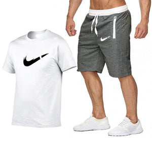 2019 Summer Hot Sale Men's Sets T Shirts+shorts Two Pieces Sets Casual Tracksuit new Male Casual Tshirt Fitness trousers men Set