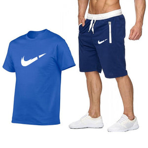 2019 Summer Hot Sale Men's Sets T Shirts+shorts Two Pieces Sets Casual Tracksuit new Male Casual Tshirt Fitness trousers men Set