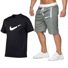 Laden Sie das Bild in den Galerie-Viewer, 2019 Summer Hot Sale Men&#39;s Sets T Shirts+shorts Two Pieces Sets Casual Tracksuit new Male Casual Tshirt Fitness trousers men Set