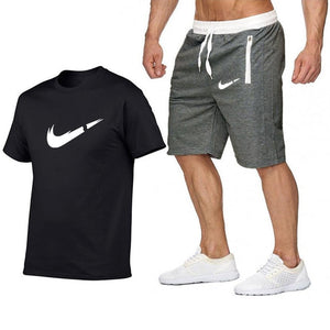 2019 Summer Hot Sale Men's Sets T Shirts+shorts Two Pieces Sets Casual Tracksuit new Male Casual Tshirt Fitness trousers men Set