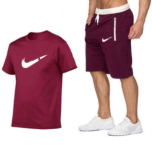 2019 Summer Hot Sale Men's Sets T Shirts+shorts Two Pieces Sets Casual Tracksuit new Male Casual Tshirt Fitness trousers men Set