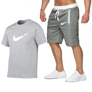 2019 Summer Hot Sale Men's Sets T Shirts+shorts Two Pieces Sets Casual Tracksuit new Male Casual Tshirt Fitness trousers men Set