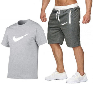 2019 Summer Hot Sale Men's Sets T Shirts+shorts Two Pieces Sets Casual Tracksuit new Male Casual Tshirt Fitness trousers men Set