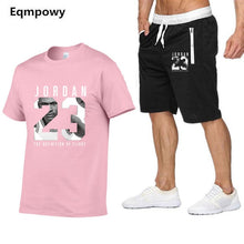 Laden Sie das Bild in den Galerie-Viewer, Tracksuit Men Sets Male Sweatshirt Pants Summer Men&#39;s Cropped T Shirt Shorts Casual Suits Sportswear Mens Clothing