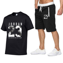 Laden Sie das Bild in den Galerie-Viewer, Tracksuit Men Sets Male Sweatshirt Pants Summer Men&#39;s Cropped T Shirt Shorts Casual Suits Sportswear Mens Clothing