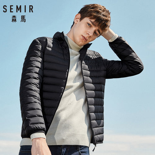 SEMIR 2018 Down Jacket Men Winter Portability Warm 90% White Duck Down Hooded Man Coat jaqueta masculino chaqueta hombre