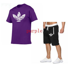 Laden Sie das Bild in den Galerie-Viewer, 2019 Summer Hot Sale Men&#39;s Sets T Shirts+shorts Two Pieces Sets Casual Tracksuit new Male Casual Tshirt Fitness trousers men