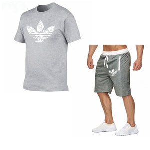 2019 Summer Hot Sale Men's Sets T Shirts+shorts Two Pieces Sets Casual Tracksuit new Male Casual Tshirt Fitness trousers men