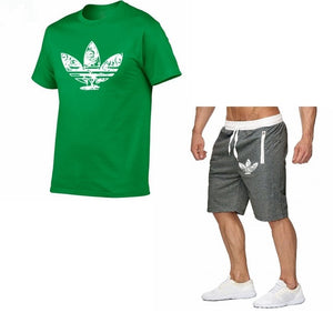 2019 Summer Hot Sale Men's Sets T Shirts+shorts Two Pieces Sets Casual Tracksuit new Male Casual Tshirt Fitness trousers men