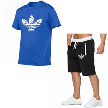 Laden Sie das Bild in den Galerie-Viewer, 2019 Summer Hot Sale Men&#39;s Sets T Shirts+shorts Two Pieces Sets Casual Tracksuit new Male Casual Tshirt Fitness trousers men