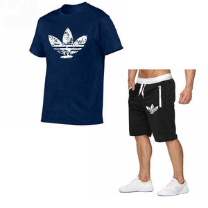 2019 Summer Hot Sale Men's Sets T Shirts+shorts Two Pieces Sets Casual Tracksuit new Male Casual Tshirt Fitness trousers men