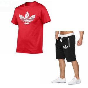 2019 Summer Hot Sale Men's Sets T Shirts+shorts Two Pieces Sets Casual Tracksuit new Male Casual Tshirt Fitness trousers men