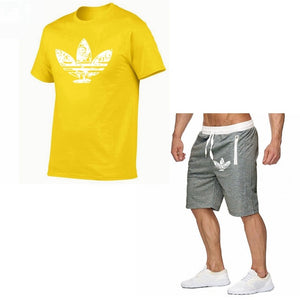 2019 Summer Hot Sale Men's Sets T Shirts+shorts Two Pieces Sets Casual Tracksuit new Male Casual Tshirt Fitness trousers men