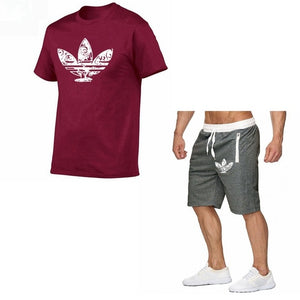 2019 Summer Hot Sale Men's Sets T Shirts+shorts Two Pieces Sets Casual Tracksuit new Male Casual Tshirt Fitness trousers men