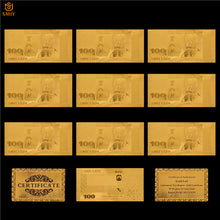 Laden Sie das Bild in den Galerie-Viewer, 10pcs Best Selling Banknote Product Latvia 100 Ltas Money in Gold 999 Replica Banknote Collections And Business Gifts