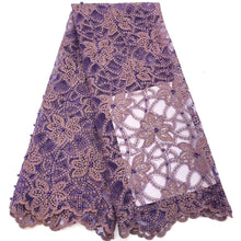 Laden Sie das Bild in den Galerie-Viewer, High Quality African Lace Fabrics Purple French Net Embroidery Beaded Tulle Lace Fabric Best Selling 2019 Sewing Products